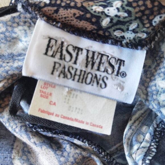 Vintage 90s printโRayonย Maxi Dress by East West Fashions Size 11 TieโBack - Picture 8 of 8